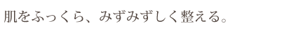 肌をふっくら、みずみずしく整える。