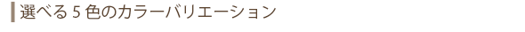 選べる5色のカラーバリエーション