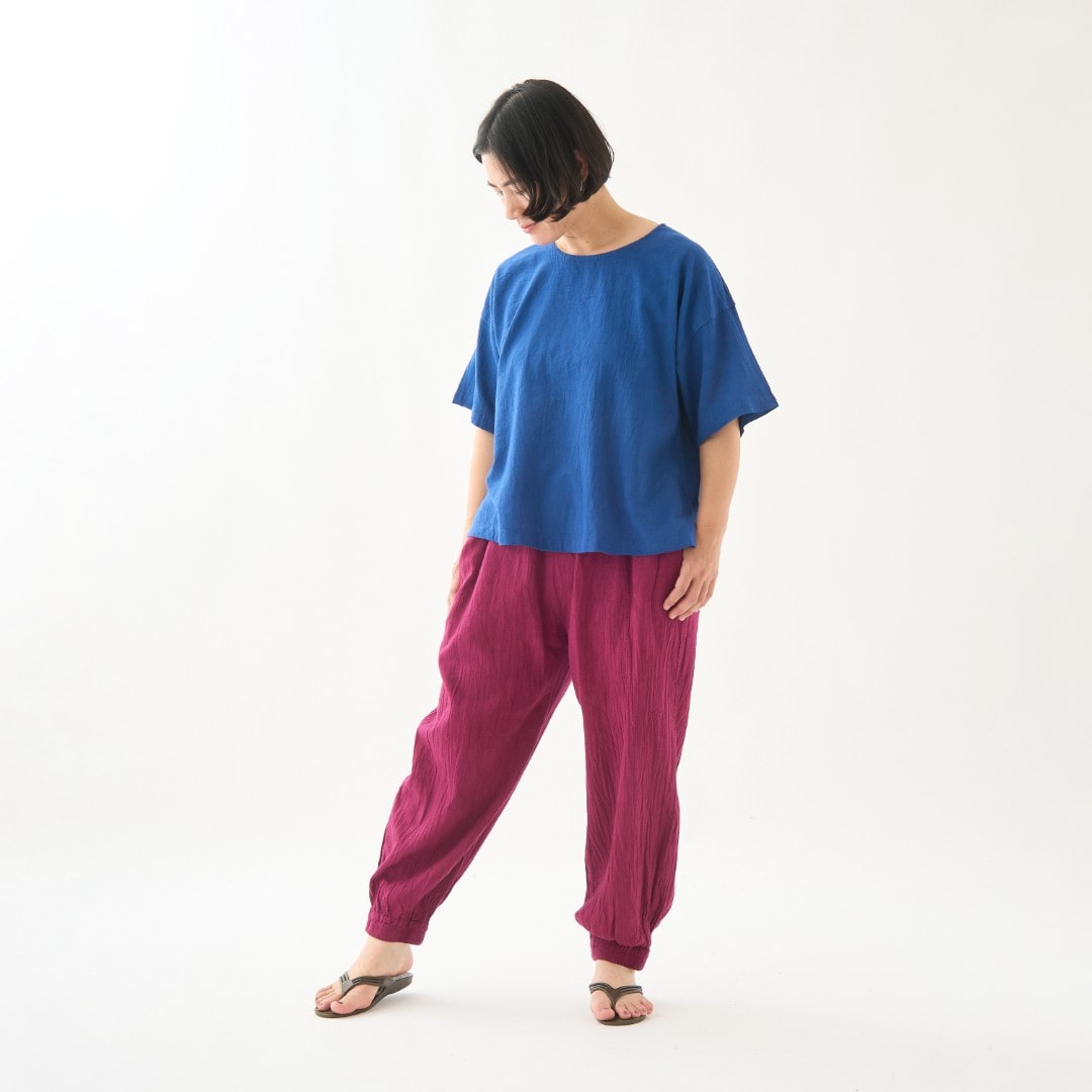 GAIAネットヂェン先生の日常着 バルーンパンツ 細【薄地】 青 S(S 青): ファッション/インナーオーガニック&無添加の総合通販GAIA ...