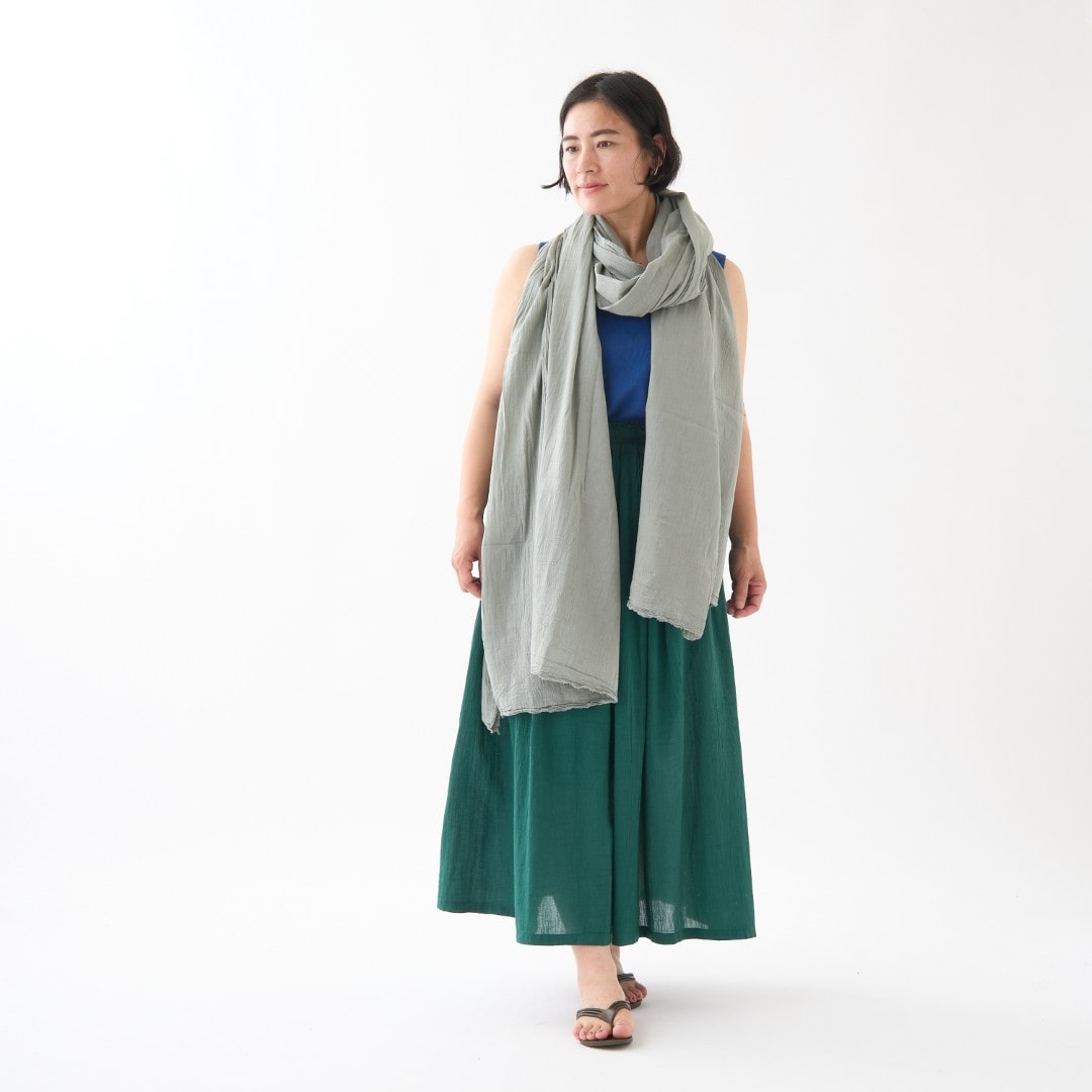 【iuta,】ストール GAIAネットヂェン先生の日常着 ストール 太/ ライトグレー(フリー