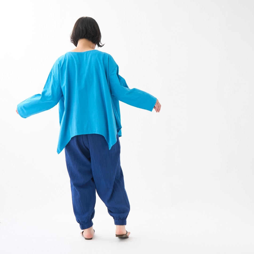 GAIAネットヂェン先生の日常着 太極拳パンツ 【薄地】 青 S(S 青