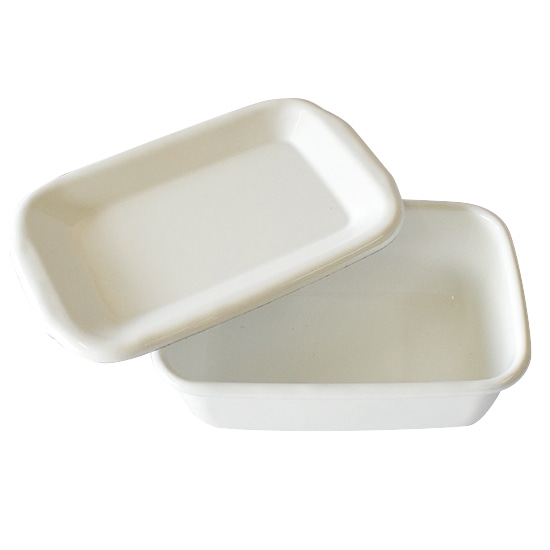 GAIAネット野田琺瑯 レクタングル 深型S 琺瑯蓋付: 調理器具