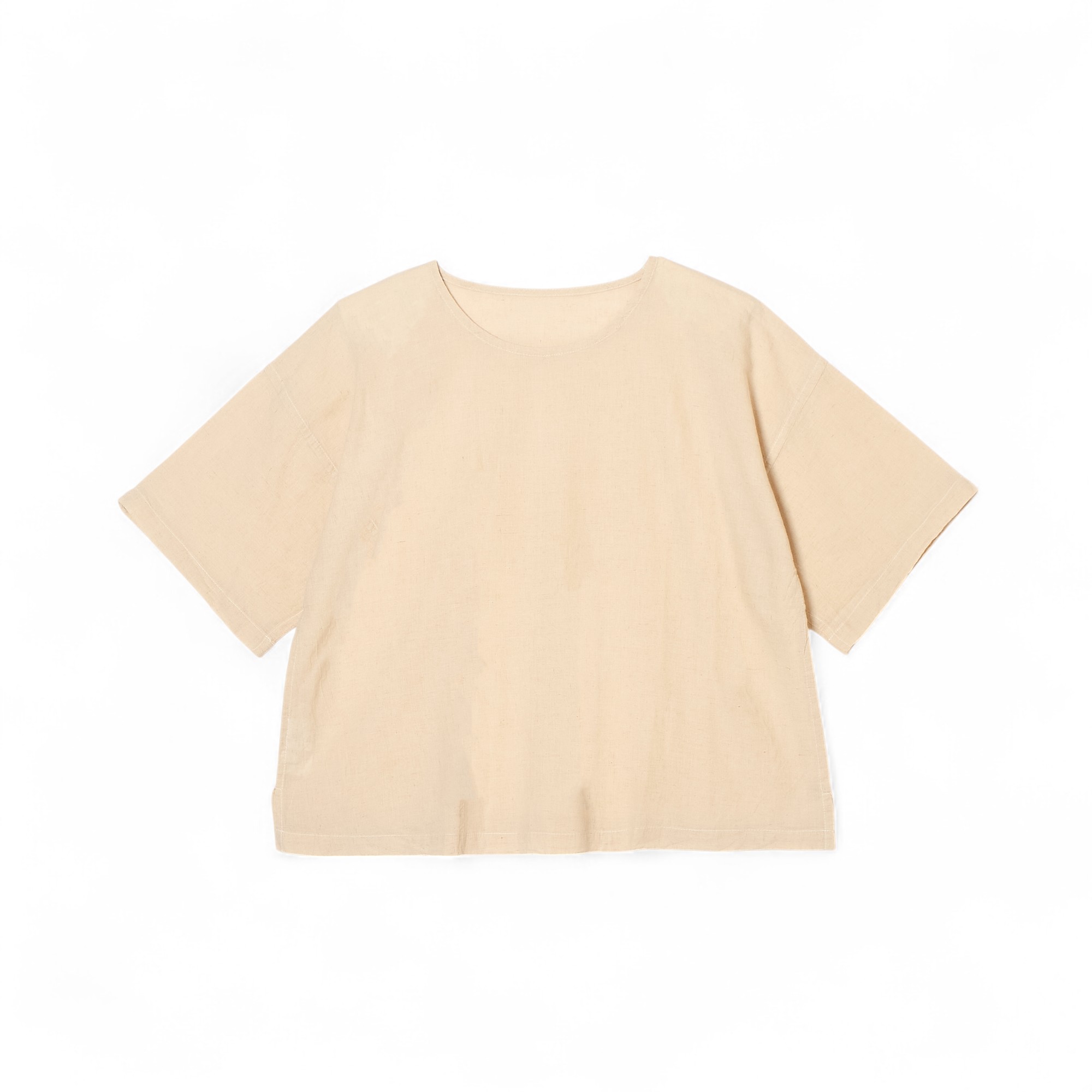 ヂェン先生の日常着　半袖Tシャツ　ショート　生成 GAIAネットヂェン先生の日常着 半袖ショート 生成 F(フリー 生成