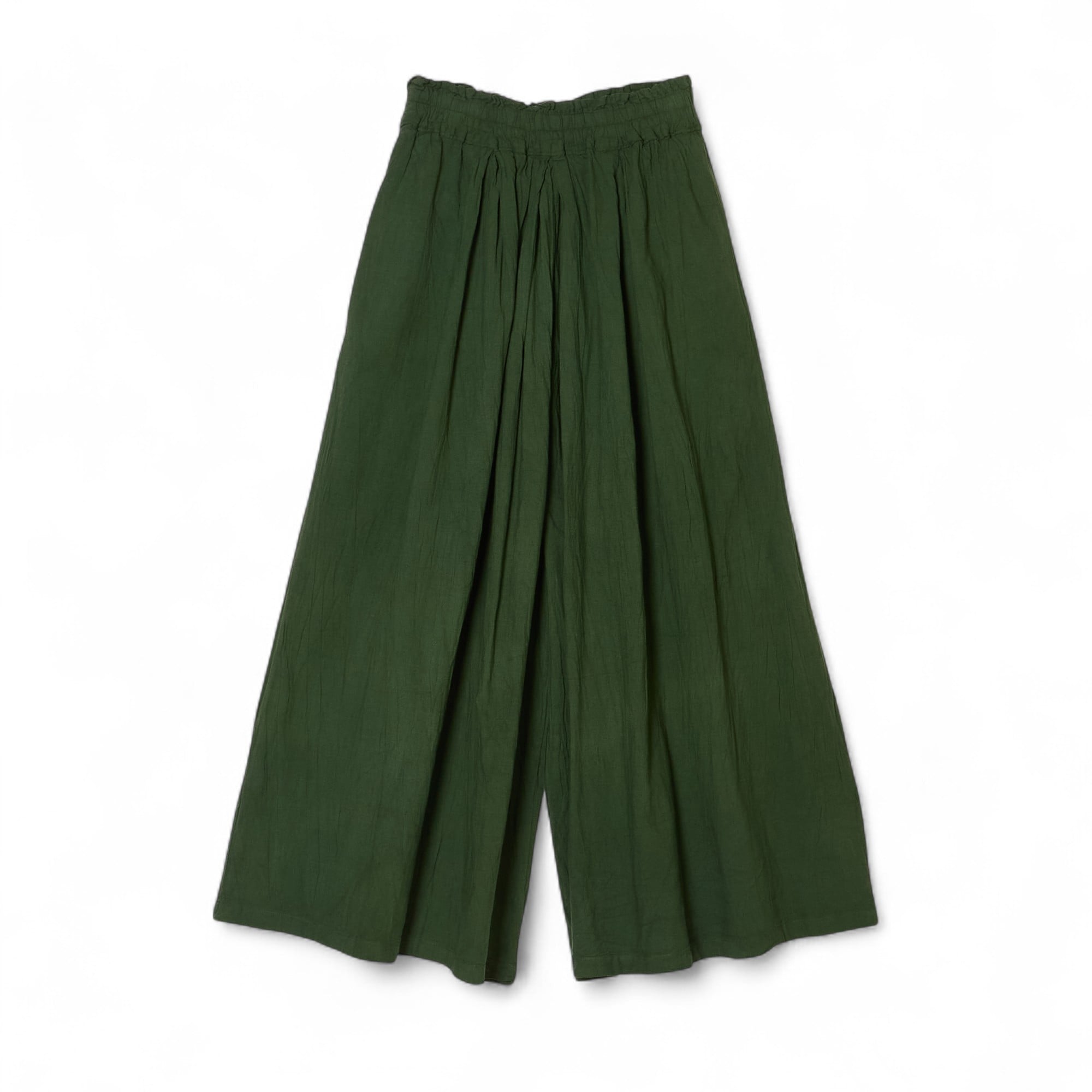 GAIAネットヂェン先生の日常着 ワイドキュロット 【薄地】 深緑 M(M