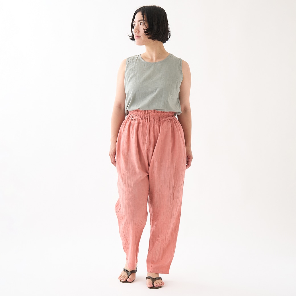 GAIAネットヂェン先生の日常着 テーパードパンツ 【薄地】 サーモン