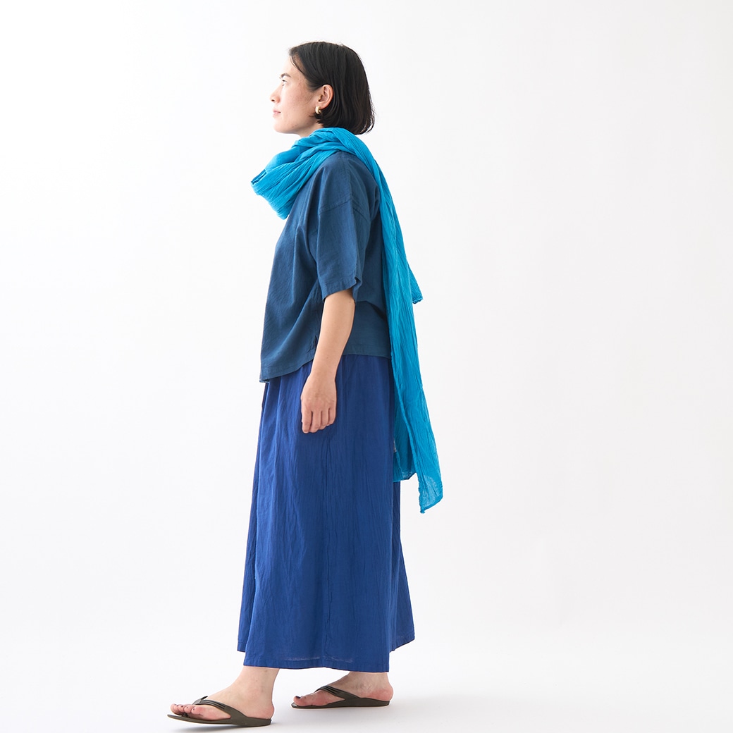 GAIAネットヂェン先生の日常着 ストール 太/ シアン(フリー シアン
