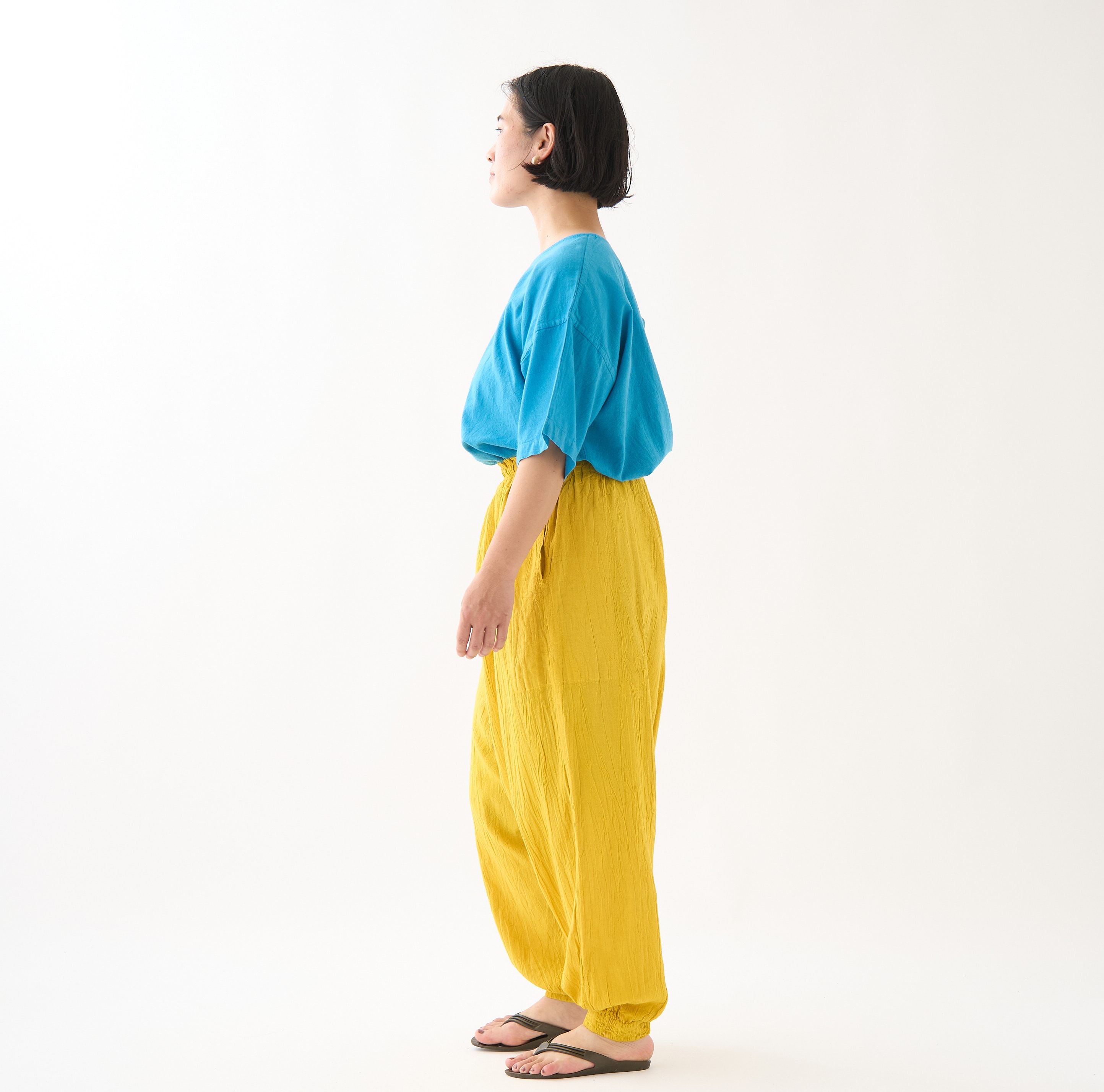 GAIAネットヂェン先生の日常着 半袖ショート シアン F(フリー