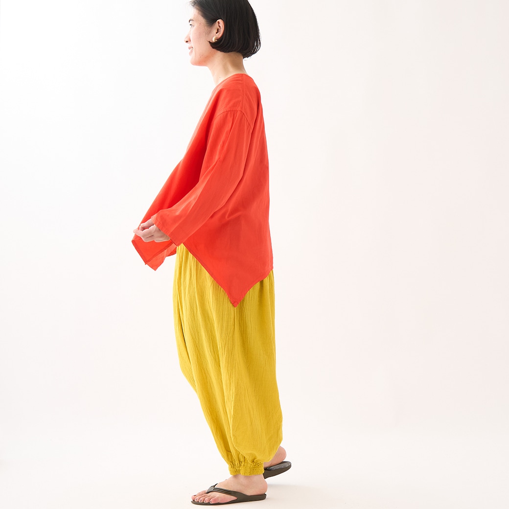 GAIAネットヂェン先生の日常着 バルーンパンツ 太【薄地】 黄色