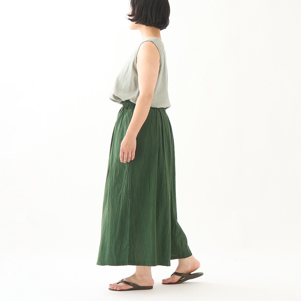 GAIAネットヂェン先生の日常着 ワイドキュロット 【薄地】 深緑 M(M