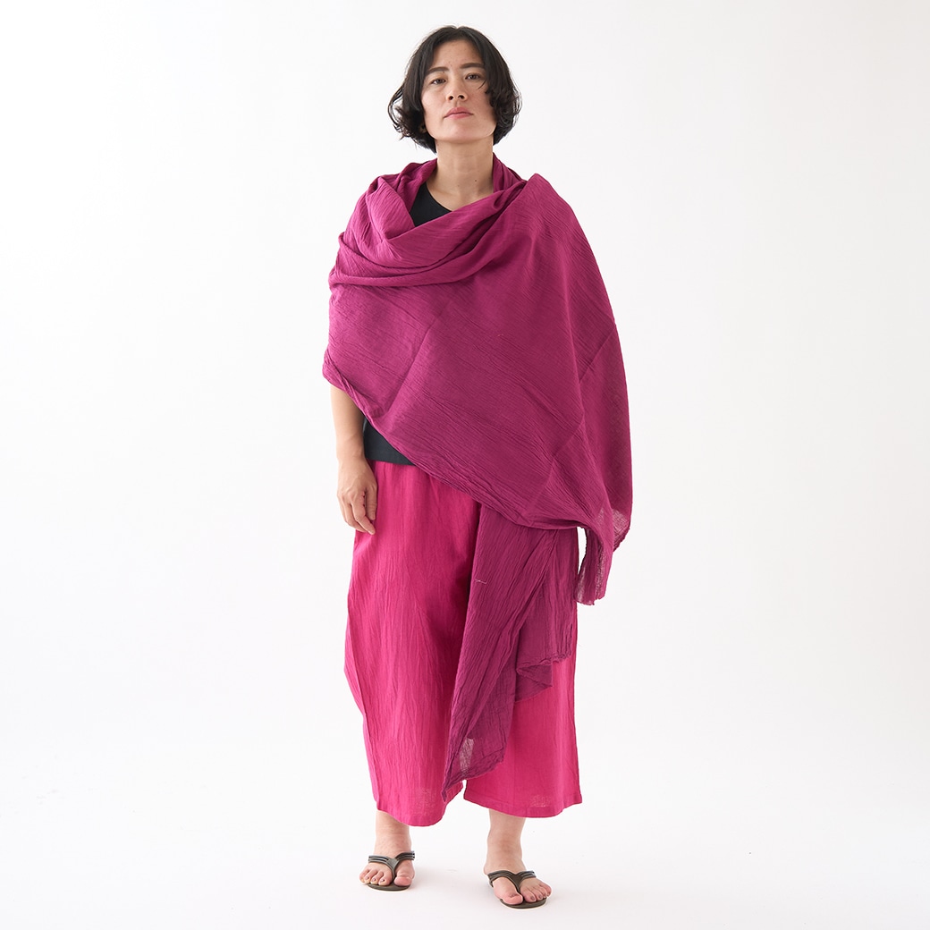 プリーツストール　マゼンタ　ロング148cm PLEATS PLEASE ISSEY MIYAKE - タグ無し商品 PLEATS PLEASE パープル