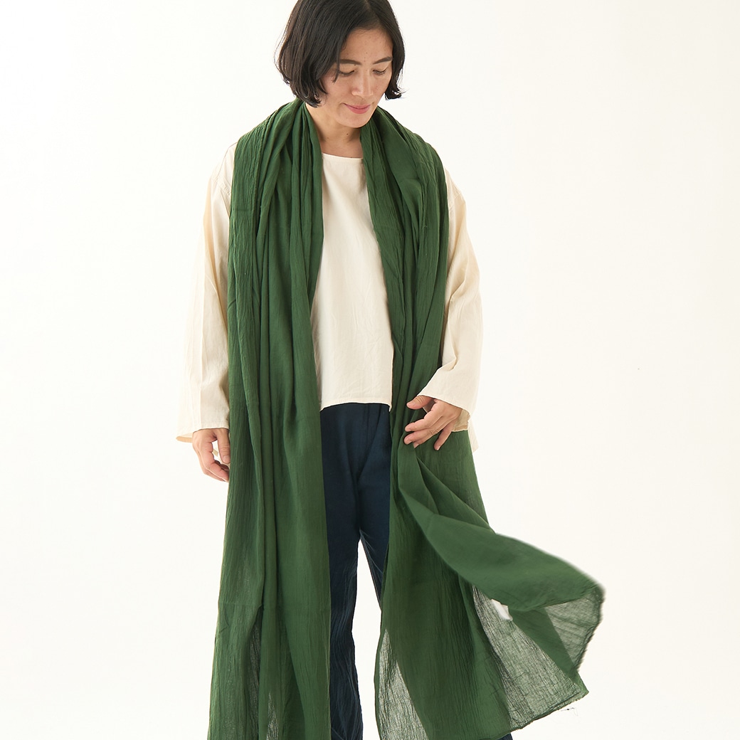 GAIAネットヂェン先生の日常着 ストール 太/ 深緑(フリー 深緑