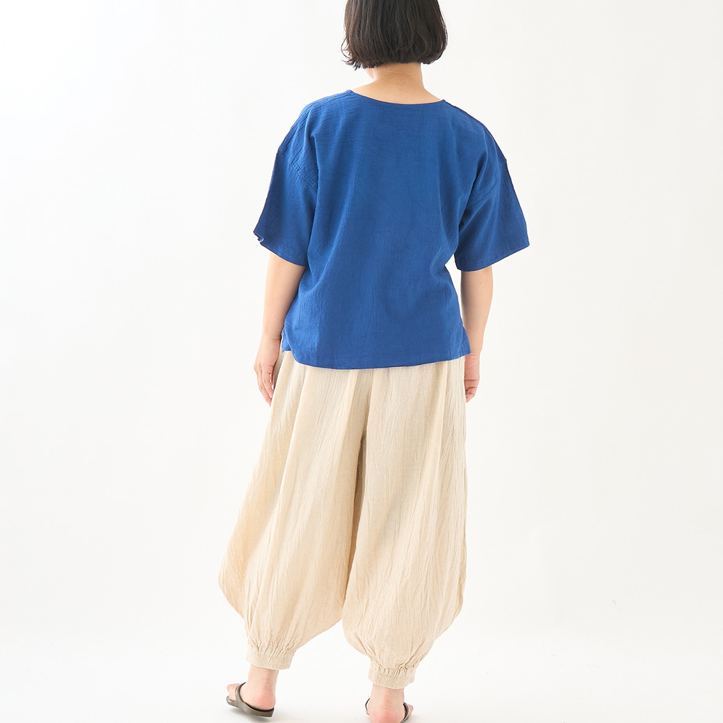 ヂェン先生の日常着　半袖ショート　墨 ヂェン先生の日常着 半袖ショートブラウス | アトマダ寝具店