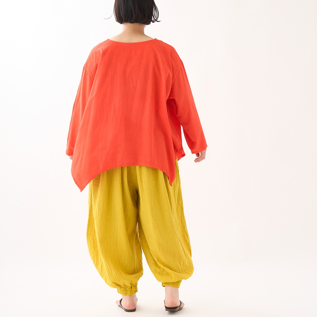 ヂェン先生の日常着　バルーンパンツ　太　S GAIAネットヂェン先生の日常着 バルーンパンツ 太【薄地】 赤紫