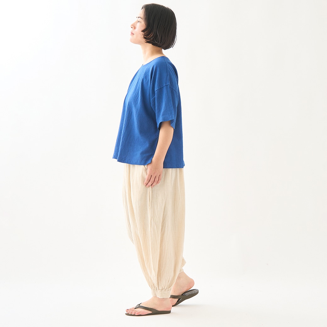 ヂェン先生の日常着　太バルーンパンツ生成りMsize GAIAネットヂェン先生の日常着 バルーンパンツ 太【薄地】 生成