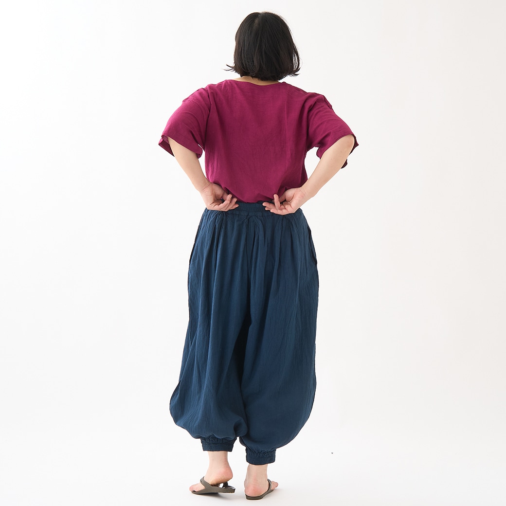 GAIAネットヂェン先生の日常着 バルーンパンツ 太【薄地】 紺 S(S 紺