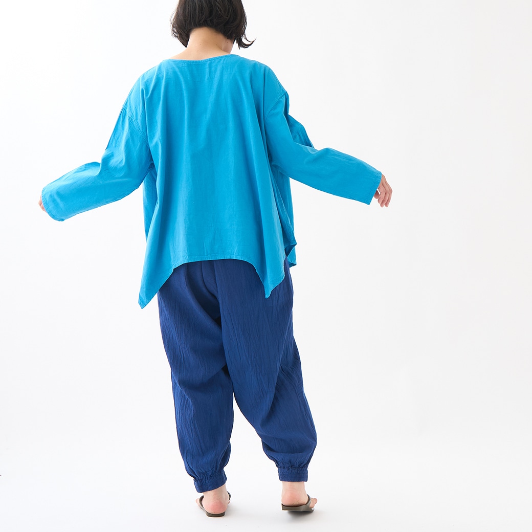 GAIAネットヂェン先生の日常着 太極拳パンツ 【薄地】 青 S(S 青