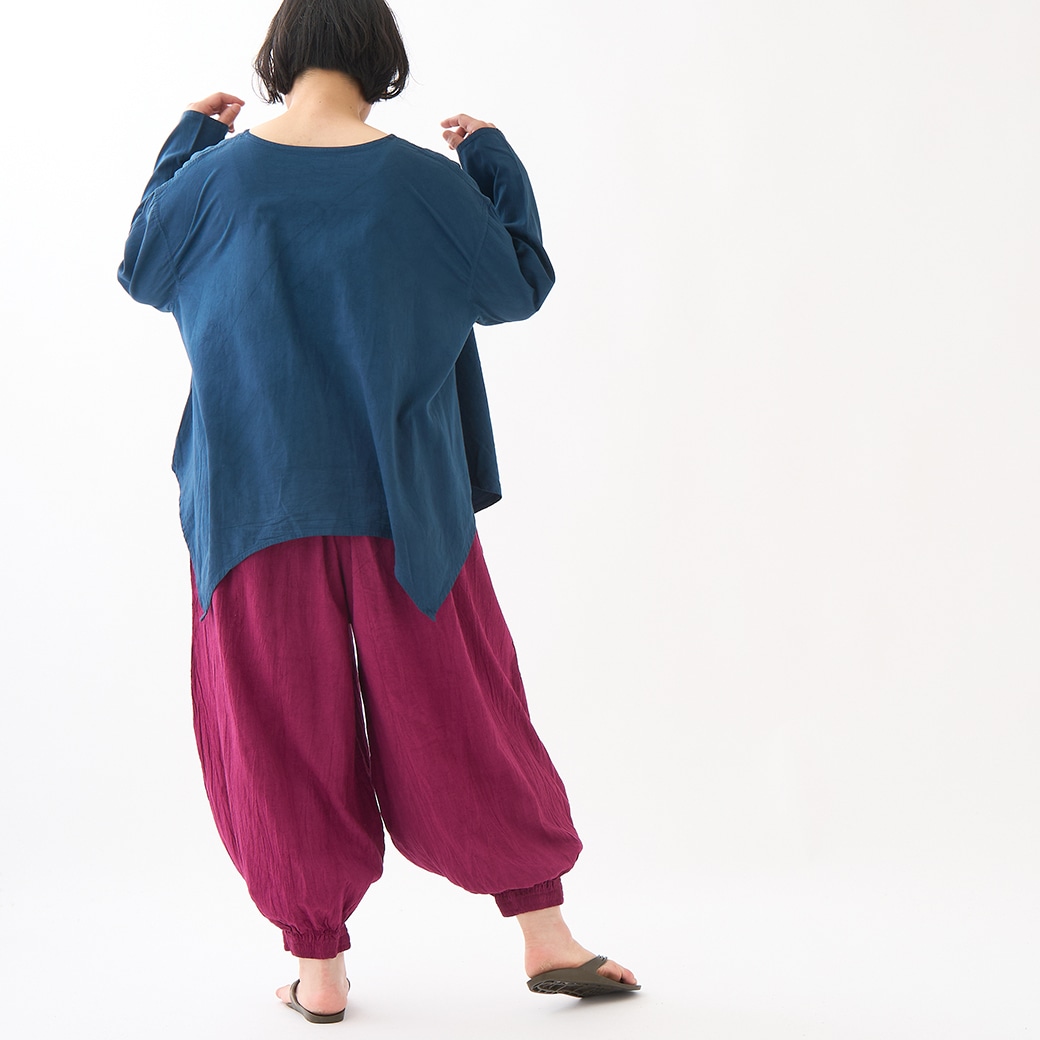 ヂェン先生の日常着　バルーンパンツ　太　S ヂェン先生の日常着｜バルーンパンツ ネイビー - ファッション