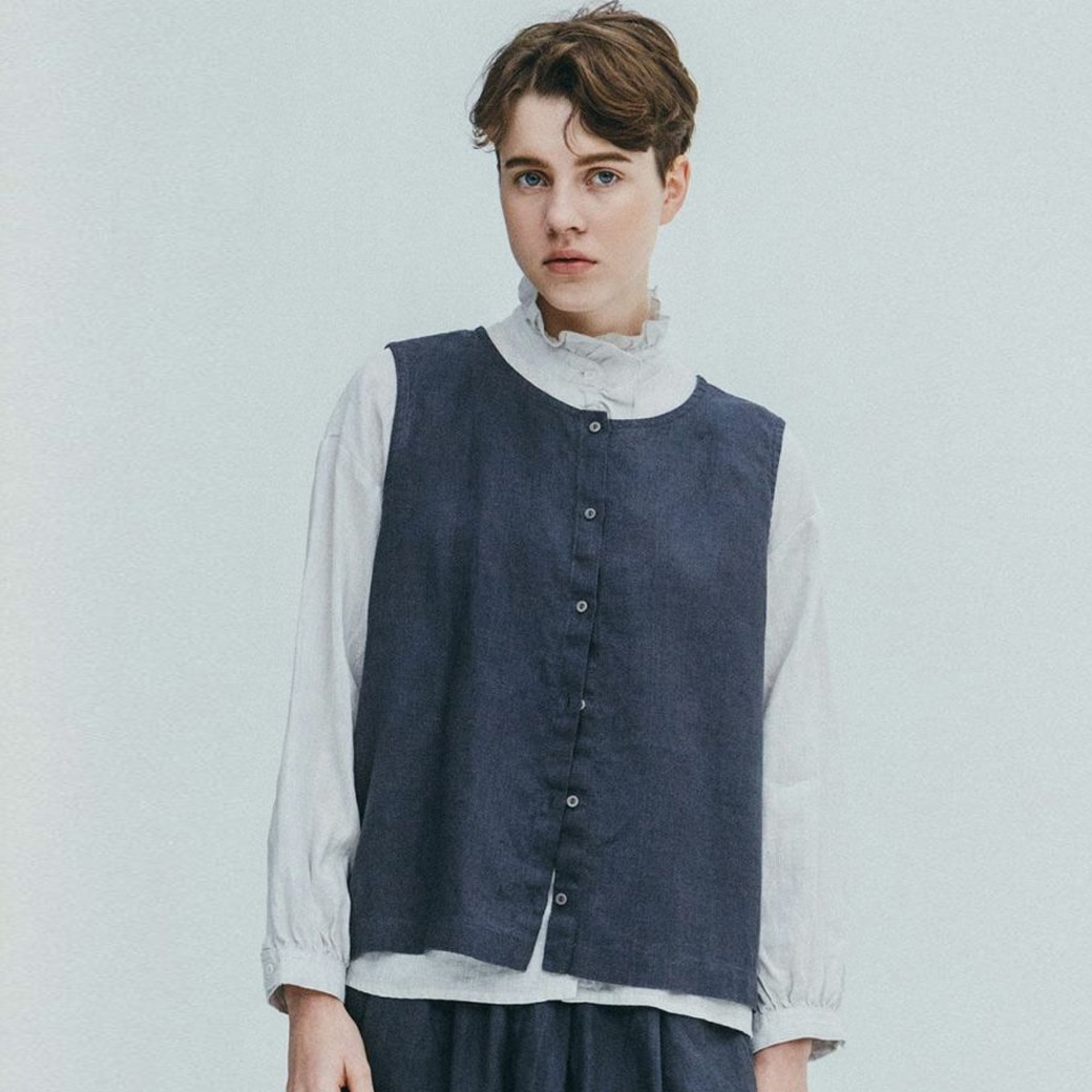 【取寄・火曜】 fog linen work アビゲイル ジレ マカダム