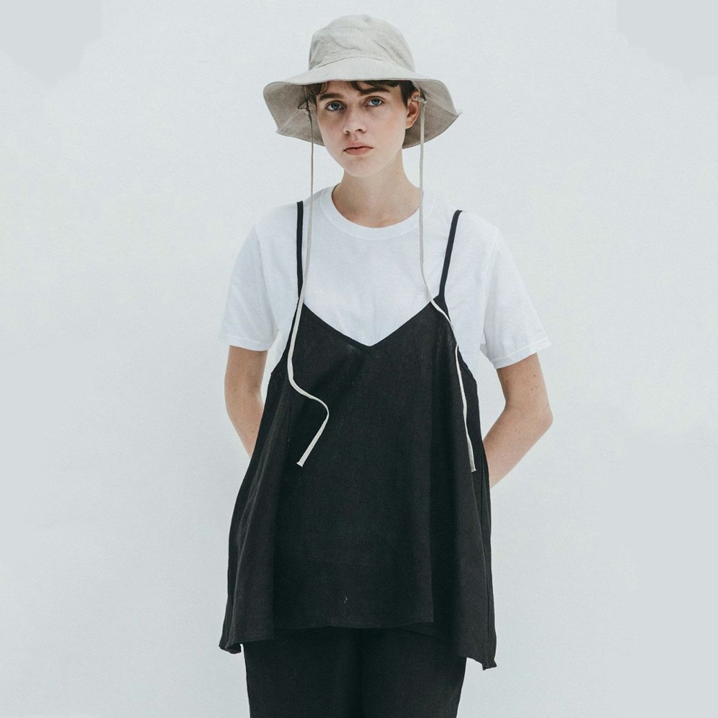 【取寄・火曜】 fog linen work ジェニー キャミソール ブラック