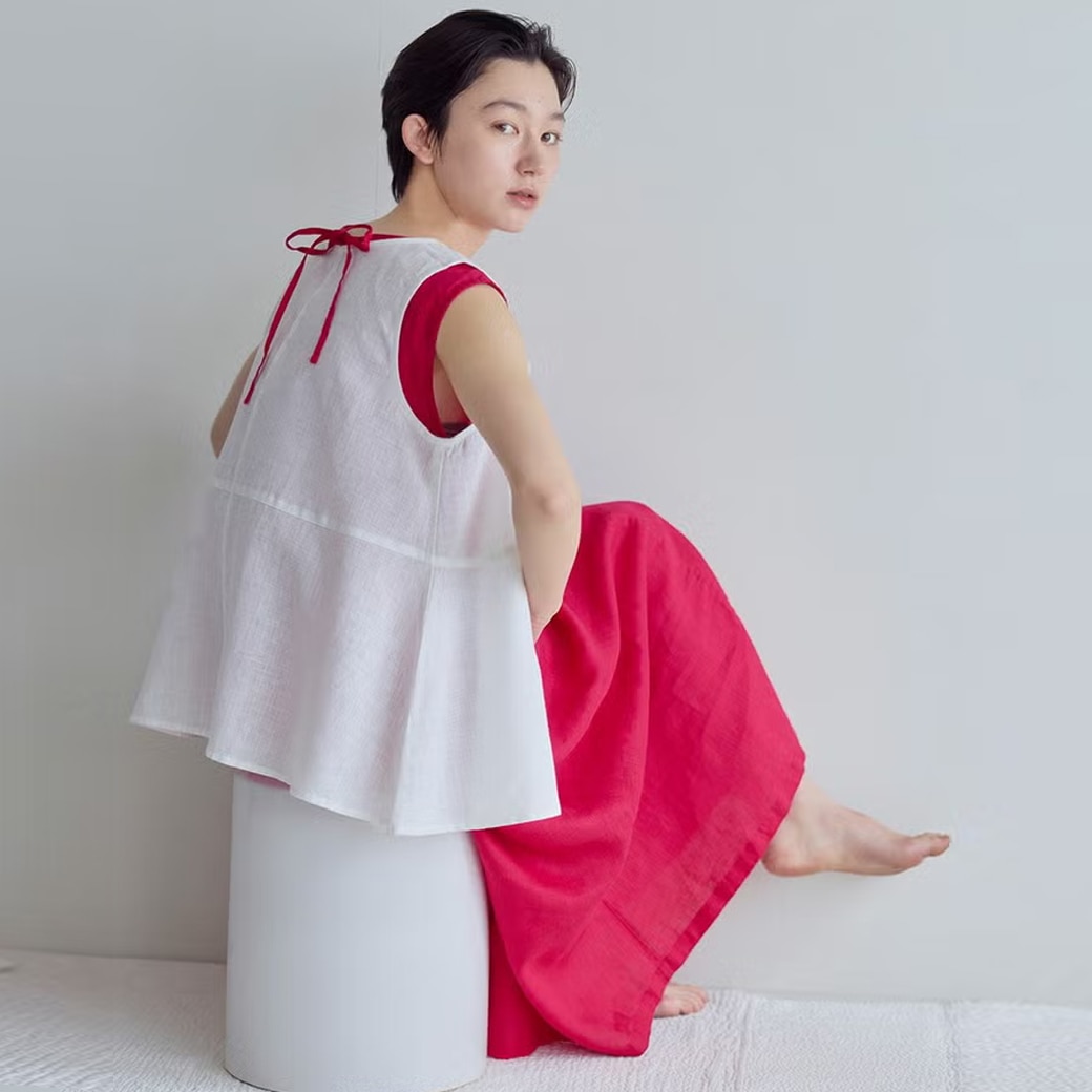�y���E�Ηj�z fog linen work �m�G�� �g�b�v ���l�� �m�[�X���[�u�u���E�X �z���C�g