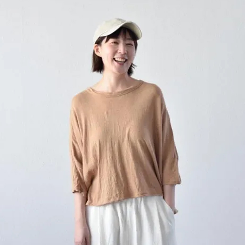 【取寄・火曜】yohaku オーガニックカラードコットン ドルマンプルオーバー fox brown 茶綿