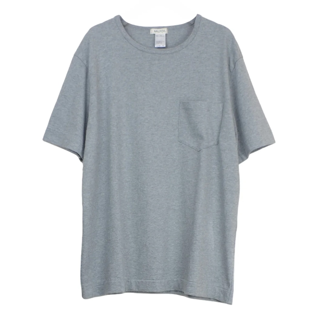 【取寄・火曜】MILFOIL オーガニックコットン unisex ポケットT メランジグレー サイズS