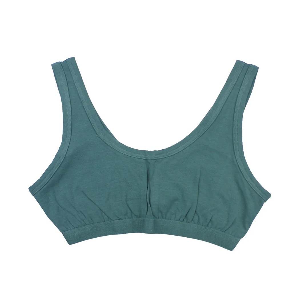 【取寄・火曜】MILFOIL オーガニックコットン ストレッチ スポーツブラ フェードグリーン 2(M)