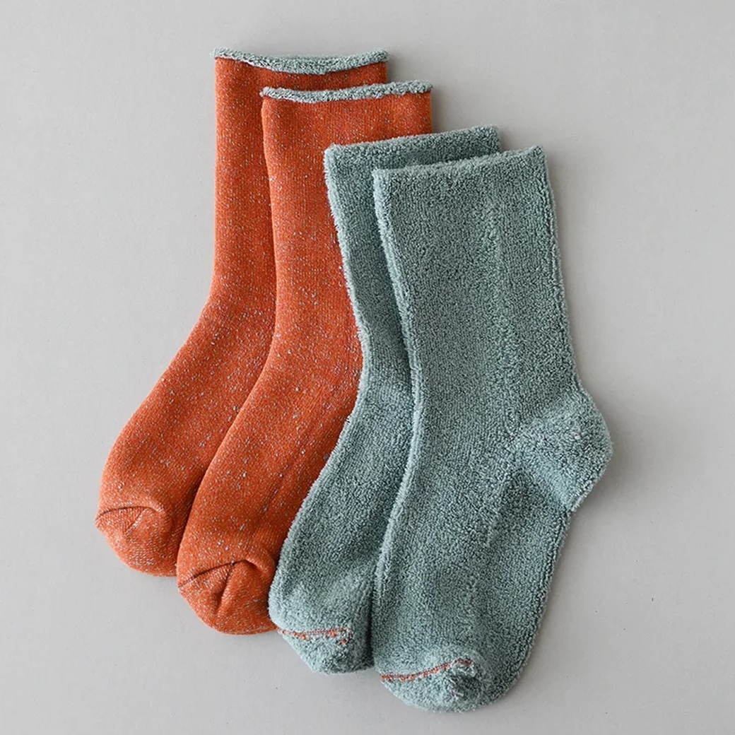 【取寄・火曜】 Gluck und Gute(グリュックントグーテ) 足の寝間着 organic cotton セージ×サンセット 男女兼用