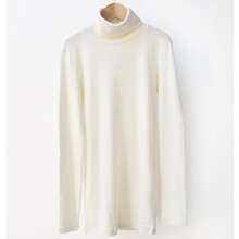 【取寄・火曜】メイド・イン・アース 長袖ハイネックTシャツ フライス/きなり L