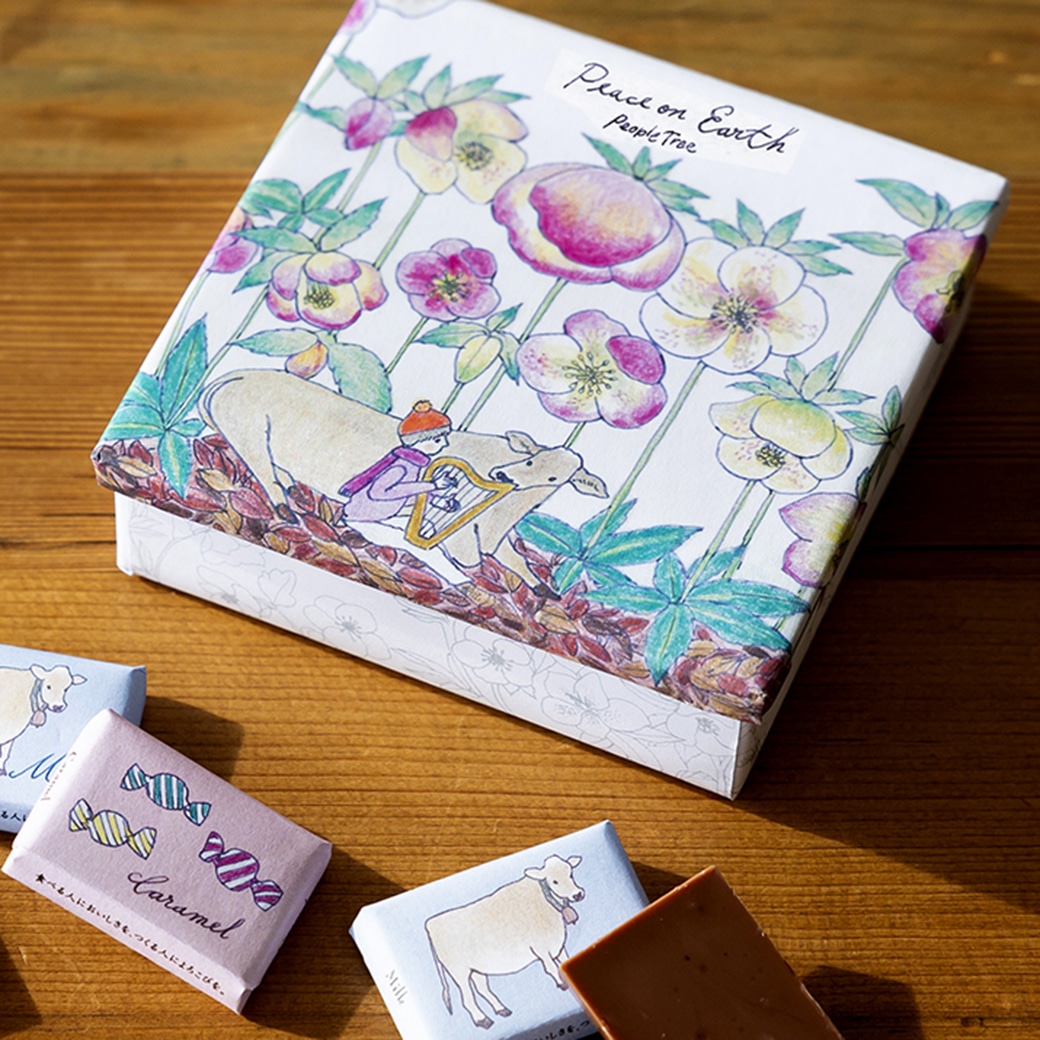 GAIAネット[※]PeopleTree オーガニック チョコレート イラスト缶ウシ