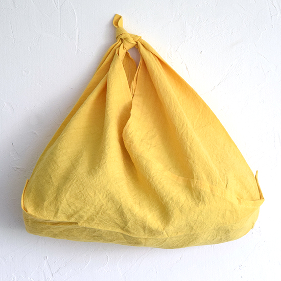 松野屋 天日干し リネンふろしきバッグ 黄色